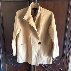 Jones New York Signature Tan Wool Blend Coat size Large